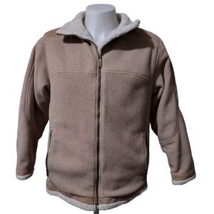 Cabelas Fleece Jacket Large Women Gorp Core Cabin Core Tan Sherpa Lined Full Zip